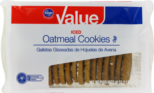 Kroger®  Value Iced Oatmeal Cookies Perspective: front