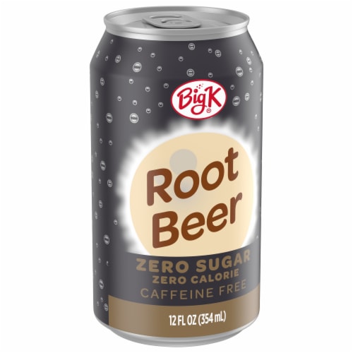 Big K® Zero Calorie Root Beer Soda Cans Perspective: front