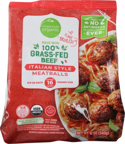 Simple Truth Organic™ Grass-Fed Beef Italian Style Frozen Meatballs Perspective: front