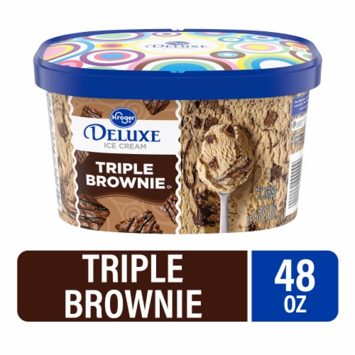 Kroger® Deluxe Triple Brownie Ice Cream Tub Perspective: front