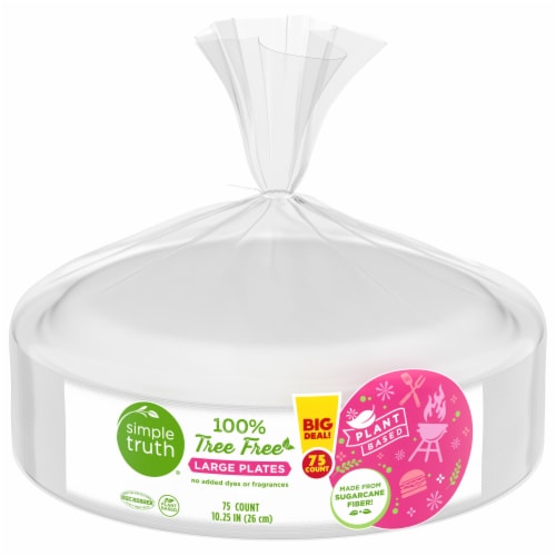 Simple Truth 10-Inch Tree Free Large Paper Plates, 75 ct - Kroger