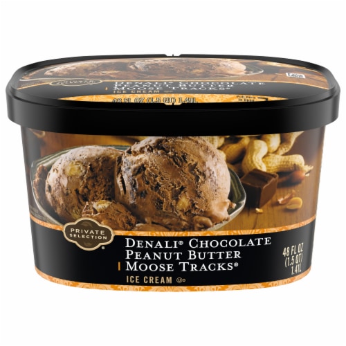 Private Selection® Denali® Chocolate Peanut Butter Moose Tracks Ice Cream Tub Perspective: front