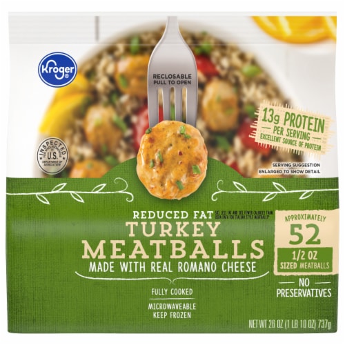 Kroger® Turkey Frozen Meatballs with Romano Cheese Perspective: front