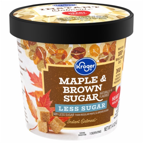 Kroger® Less Sugar Maple & Brown Sugar Instant Oatmeal Cup Perspective: front