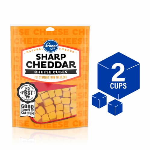 Kroger® Sharp Cheddar Cheese Cubes Perspective: front