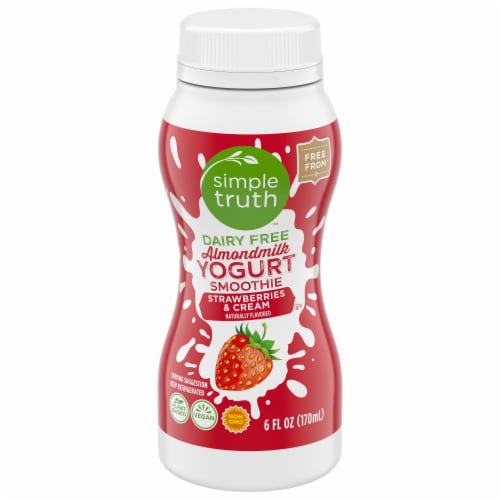 Simple Truth Strawberries & Cream Dairy Free Almond Milk Yogurt Smoothie Perspective: front