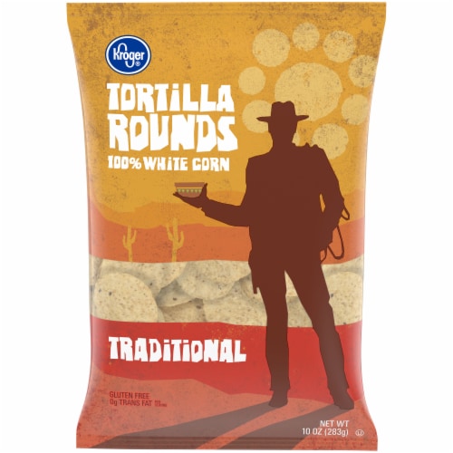 Kroger® Traditional White Corn Round Tortilla Chips Perspective: front