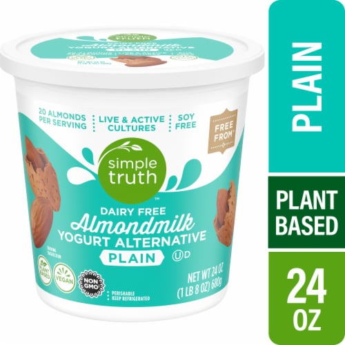 Simple Truth® Plain Dairy Free Vegan Almond Milk Yogurt Alternative Tub Perspective: front