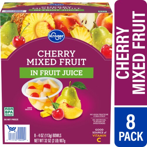 Kroger® Cherry Mixed Fruit Cups in 100% Juice Perspective: front