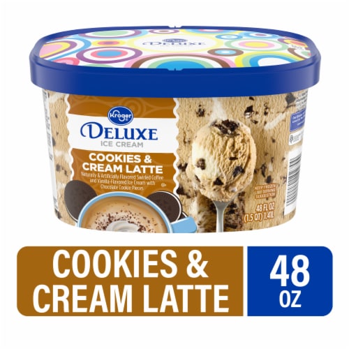 Kroger® Cookies & Cream Latte Deluxe Ice Cream Perspective: front