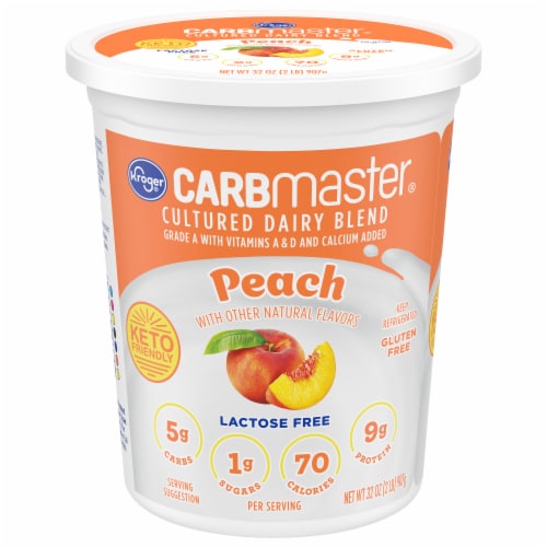 Kroger® CARBmaster® Peach Lactose Free Yogurt Tub Perspective: front