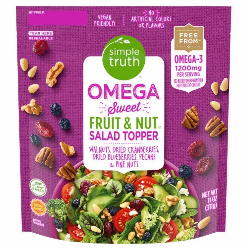 Simple Truth Omega Sweet Fruit and Nut Salad Topper Perspective: front