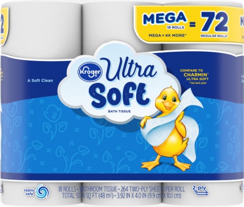 Kroger® Ultra Soft Mega Roll Toilet Paper Perspective: front