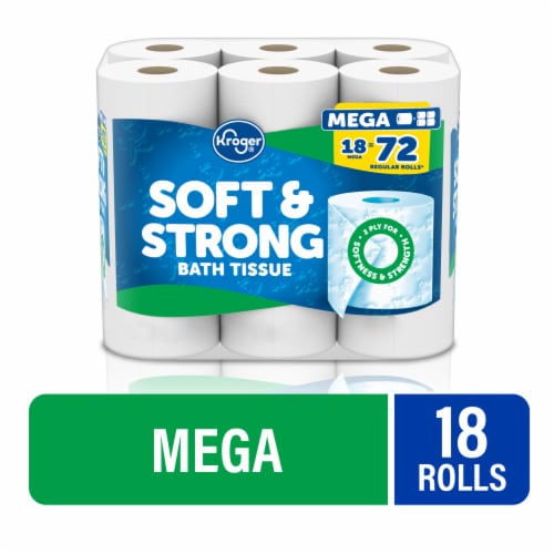 Kroger® Soft & Strong Toilet Paper Mega Roll Perspective: front