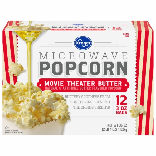 Kroger® Movie Theater Butter Microwave Popcorn Perspective: front