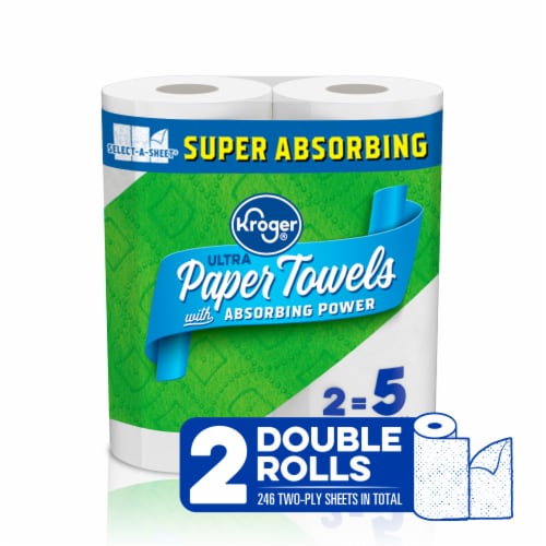 Great Value Everyday Strong Paper Towels, Split Sheets, 4 Double Rolls