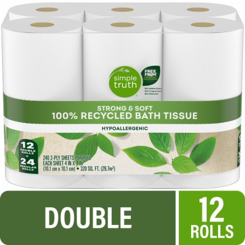 Simple Truth Soft & Strong Toilet Paper 100% Recycled Double Roll Perspective: front
