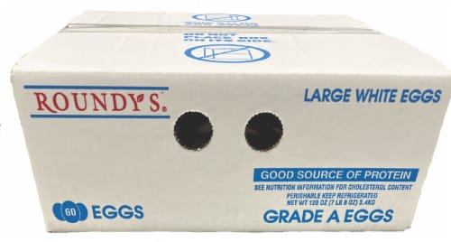 Roundy's 60 Count Large White Eggs Perspective: front