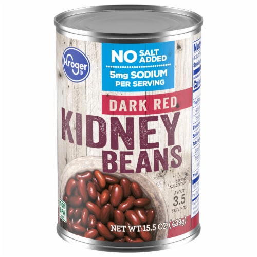 Kroger® No Salt Added Dark Red Kidney Beans Perspective: front