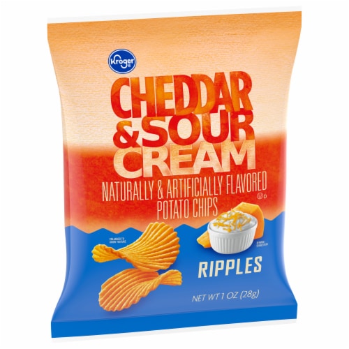 Kroger® Cheddar & Sour Cream Ripples Potato Chips Perspective: front