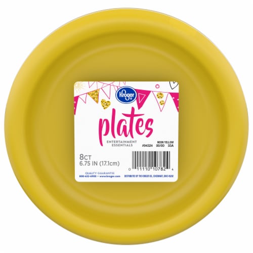 Kroger® 7 in Neon Yellow Plate Perspective: front