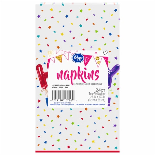 Kroger® Happy Birthday Balloon Letter Paper Napkins Perspective: front