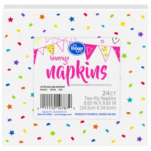 Kroger® Happy Ballon Letter Beverage Napkin, 24 ct Ralphs