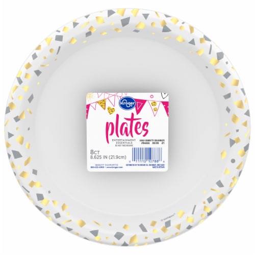 Kroger® Golden Confetti Plates Perspective: front