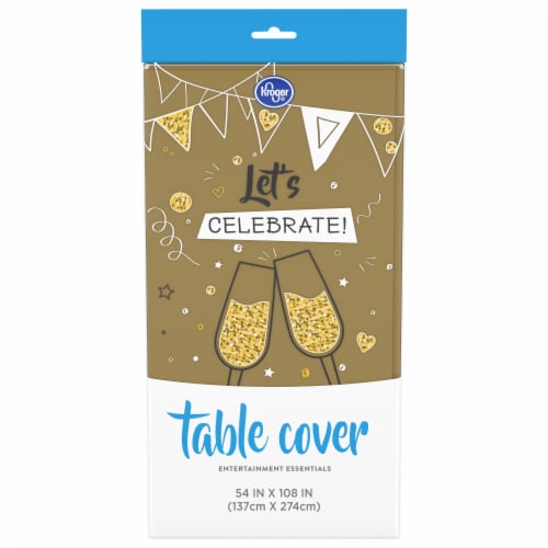 Kroger® Gold Foil Table Cover Perspective: front