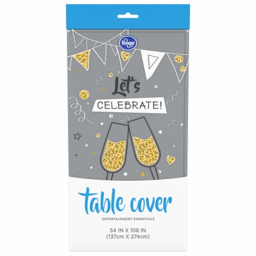 Kroger® Foil Table Cover - Silver Perspective: front