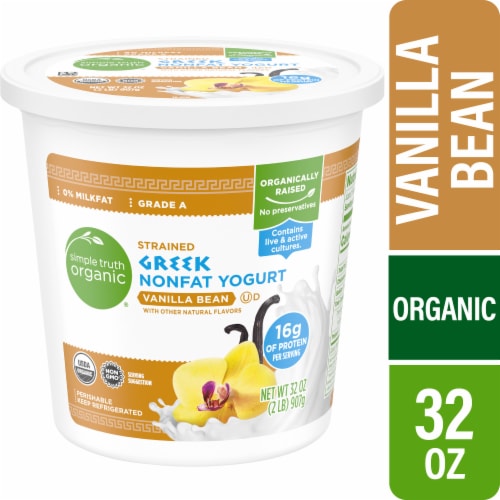 Simple Truth Organic® Vanilla Nonfat Greek Yogurt Tub Perspective: front