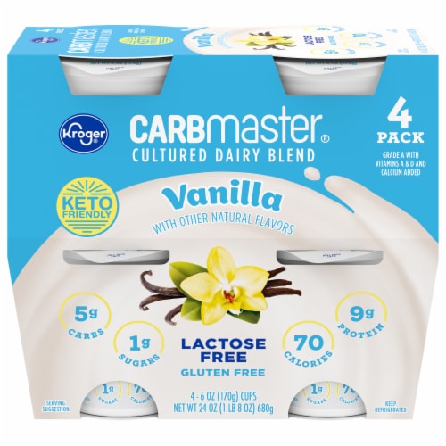 Kroger Carbmaster Vanilla Low Fat Yogurt Cups Perspective: front