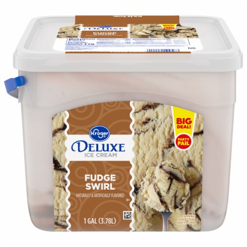 Kroger® Deluxe Fudge Swirl Ice Cream Party Pail BIG DEAL! Perspective: front