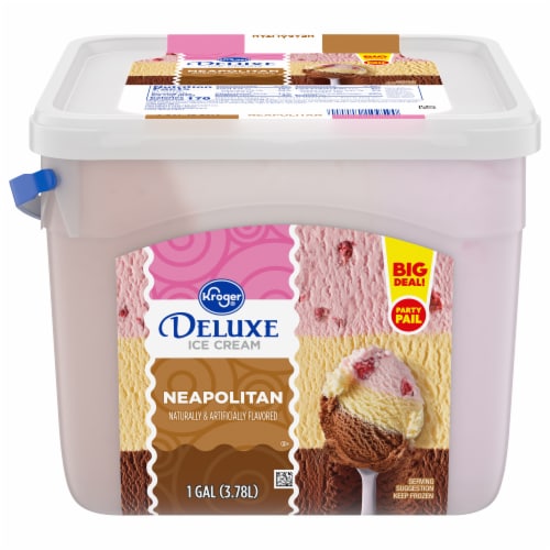 Kroger® Deluxe Neapolitan Ice Cream Party Pail BIG DEAL! Perspective: front