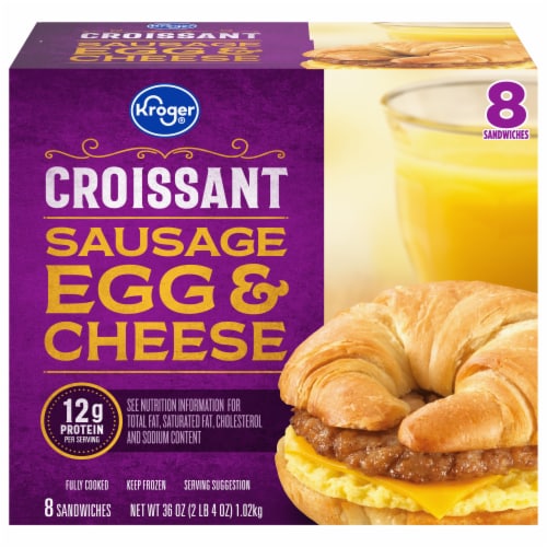 Kroger® Croissant Sausage Egg + Cheese Sandwiches Perspective: front