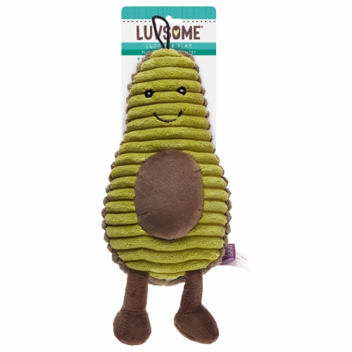 Luvsome Avocado with Legs Plush Dog Toy Perspective: front