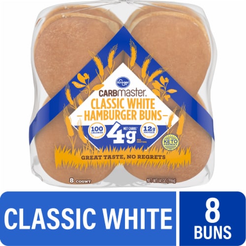 Kroger® Carbmaster® White Hamburger Buns Perspective: front