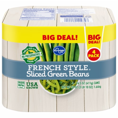 Kroger® French Style Sliced Green Bean Cans Perspective: front