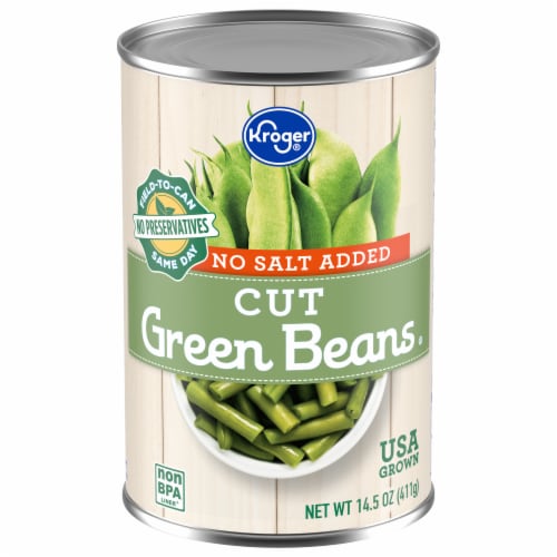 Kroger® No Salt Cut Canned Green Beans Perspective: front