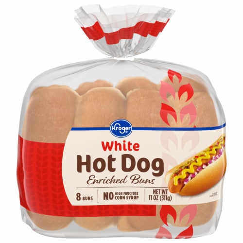 Kroger® White Hot Dog Buns Perspective: front