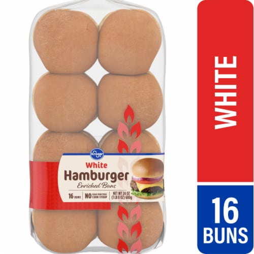 Kroger® White Hamburger Buns Perspective: front