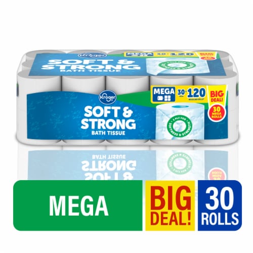 Kroger® Soft & Strong Mega Roll Toilet Paper Perspective: front