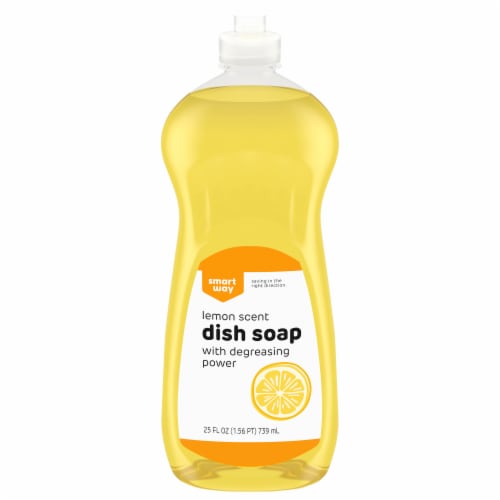 Lemon Dish Soap Set with Yellow Dish Cloth & Scrubber - The