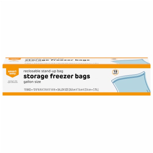 Smart Way™ Recloseable Gallon Size Freezer Storage Bags Perspective: front