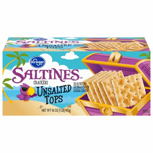 Kroger® Saltines Unsalted Tops Crackers Perspective: front