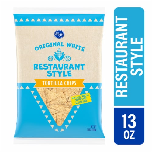 Kroger® White Corn Restaurant Style Tortilla Chips Perspective: front