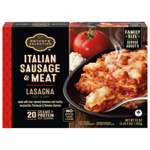 Private Selection® Itatian Sausage & Meat Lasagna Frozen Meal Perspective: front
