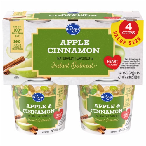 Kroger® Apple Cinnamon Naturally Flavored Instant Oatmeal Perspective: front