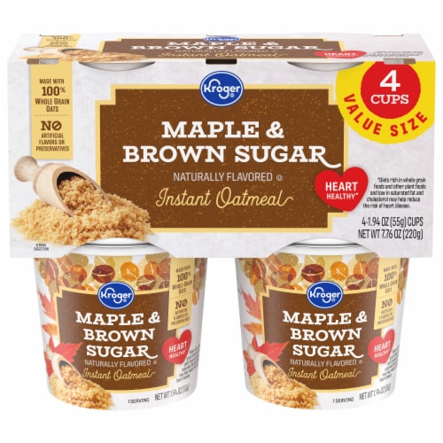 Kroger® Maple & Brown Sugar Instant Oatmeal Cups Perspective: front