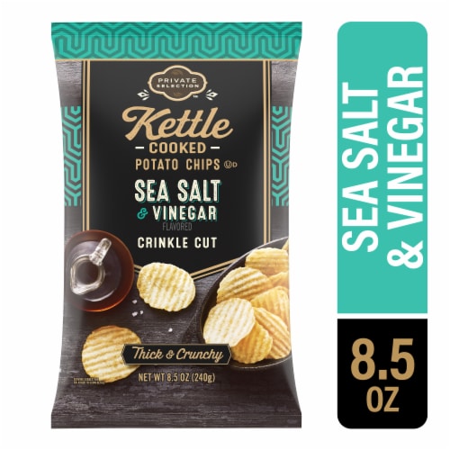 Private Selection™ Sea Salt & Vinegar Crinkle Kettle Chips Perspective: front